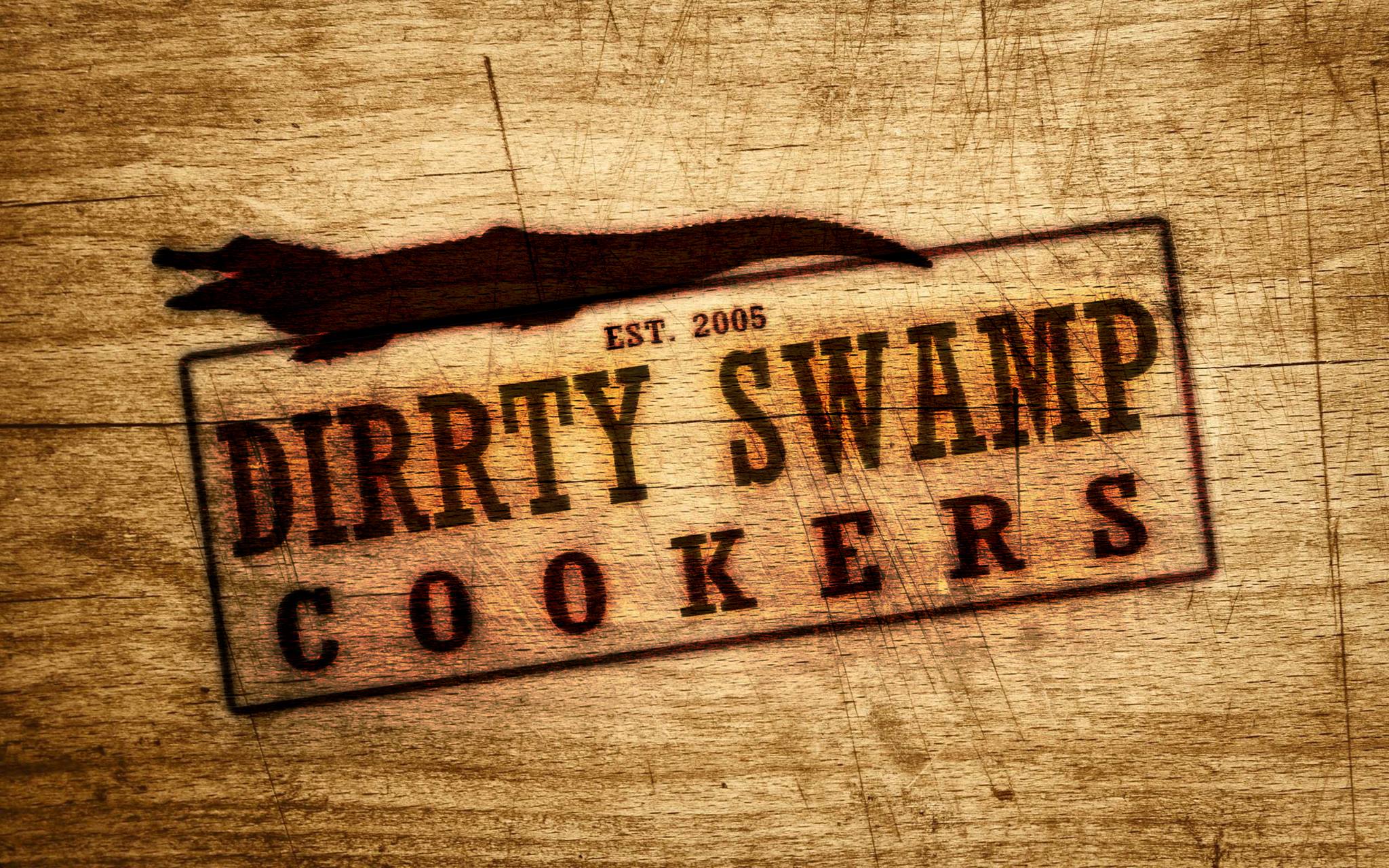 Dirrty Swamp Cookers wood-burned logo